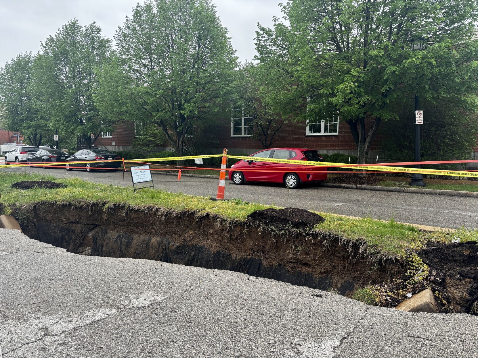 Sinkhole at at 14th Street and Park Avenue, just south of Downtown